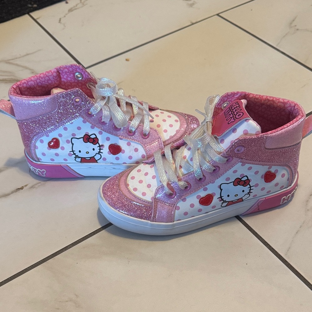 Hello Kitty Glittery Pink and White Sneakers